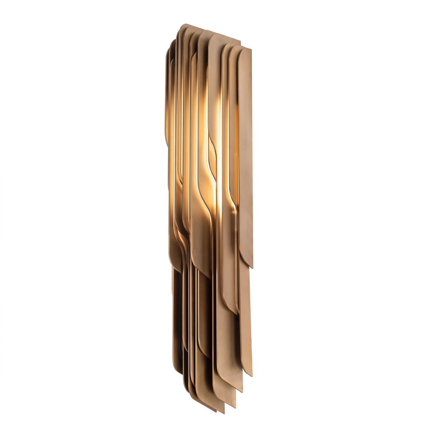 A sculptural metal sconce in the style of the Wesley Sconce by Atelier Purcell